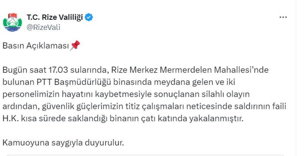 PTT şubesinde tabancayla ateş açtı; 2 ölü 