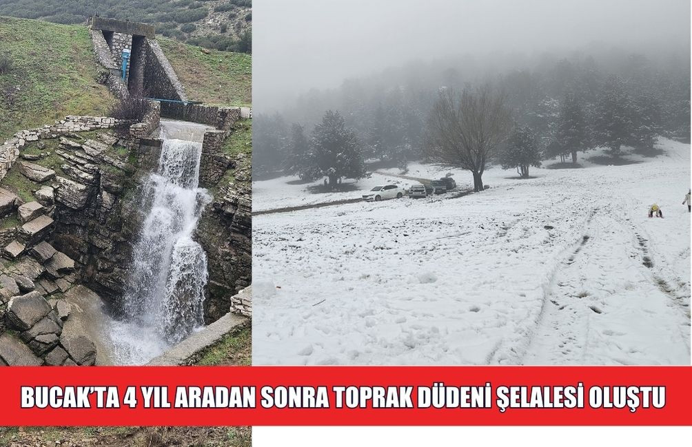 BUCAK’TA 4 YIL ARADAN SONRA TOPRAK DÜDENİ ŞELALESİ OLUŞTU